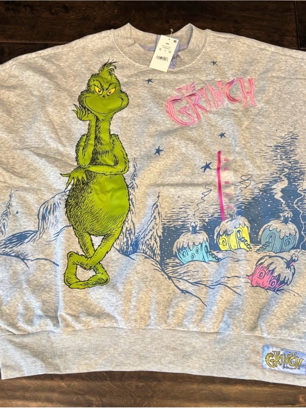 The Grinch & MAX Sweatshirt 2 sided  w/ embroidery NWT XXL